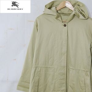 バーバリーズBURBERRYS■フード付き コート ロゴ入りボタン 比翼 ロング丈 レディース C-