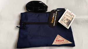 未使用KELTYケルティFlat Pouch SPフラットポーチショルダーバッグAD0008/Navy/アルペン