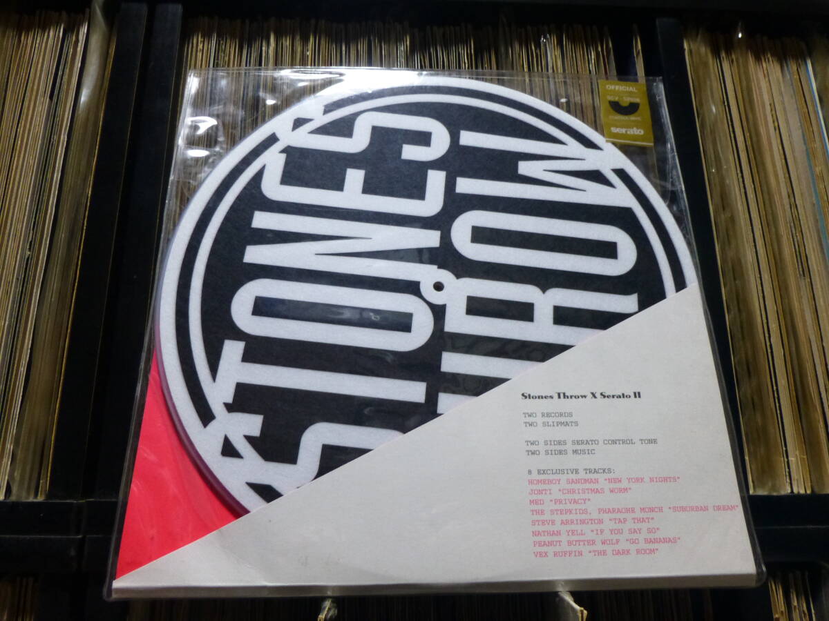 stones throw/control vinyl 2枚/スリップマット 1枚/serato(ラップ