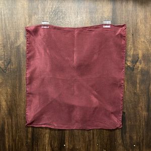 70～80年代 ビンテージ シルクチーフ ポケットチーフ 波型 幾何学模様 赤 総柄