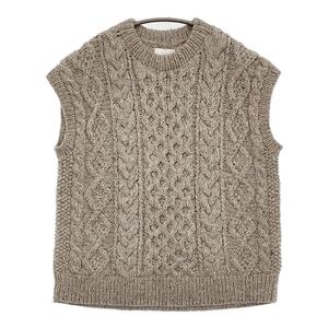 6-0126T♪かぐれ ペルーカラーネップニットベスト GA27-22M007 ケーブル ベスト グレージ