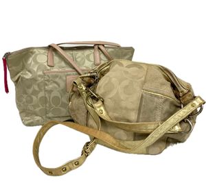 訳あり まとめ COACH コーチ 24862 シグネチャー ナイロン×レザー トートバッグ ハンド