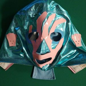 週末SALE　ミルマスカラス　水色特殊　ハンド　オーバーマスク　 プエブラモデル 昭和レ