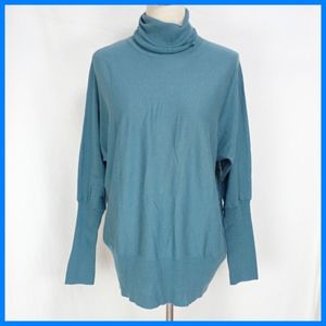 ★未使用 ダーマコレクション タートルネック ドルマンニット レディースL/ピーコックブ