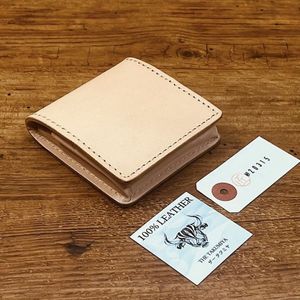 【ヌメ革　生成り】エイジング ボックス型 メンズ コインケース 小銭入れ コンパクト オ