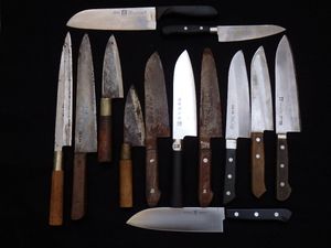 中古包丁3本　牛刀　堺藤幸　正広　源助久 源助久 包丁の値段と価格推移は？｜27件の売買データから源助久 包丁の