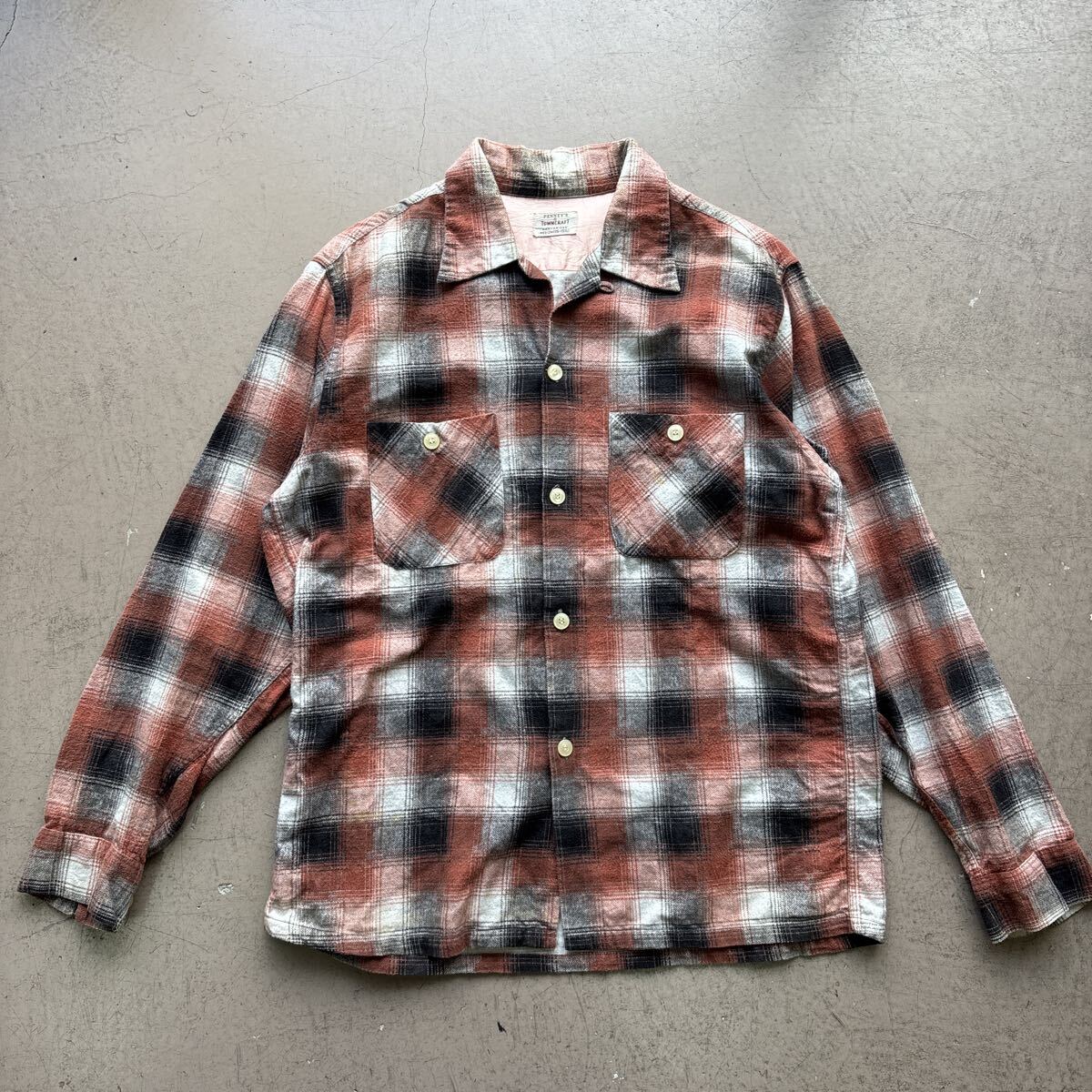 希少 50s 60s ビンテージ ヴィンテージ シャツ オンブレ シャドウ