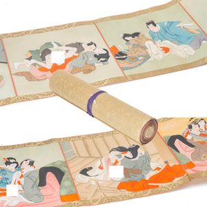 春画　十二画の巻物 春画 巻物のYahoo!オークション(旧ヤフオク!)の相場・価格を見る