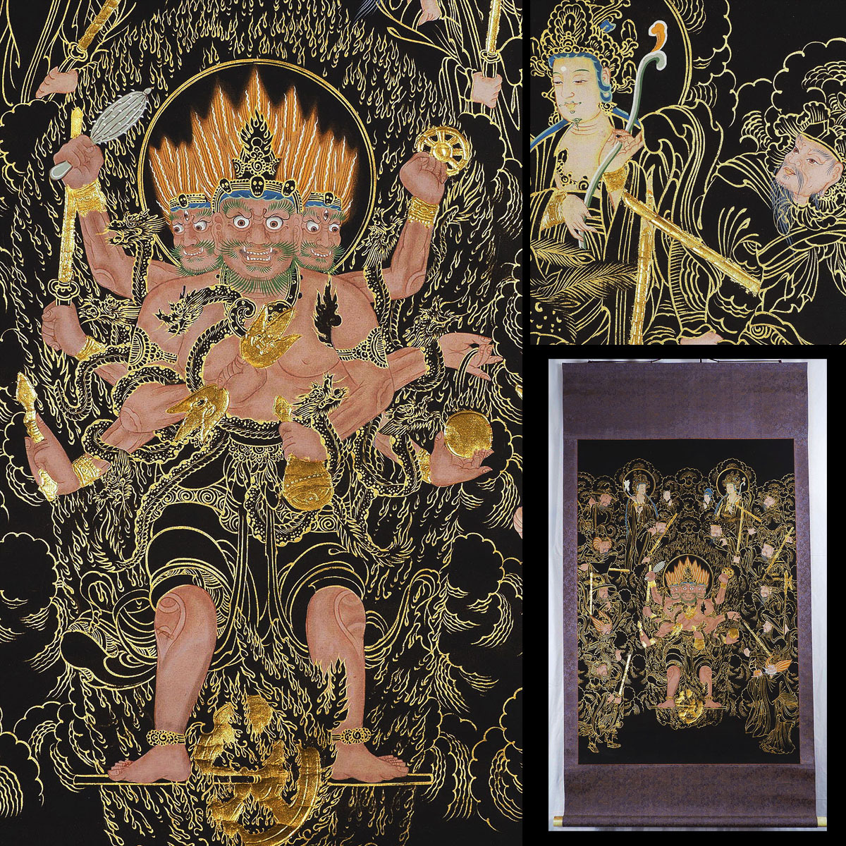 1J19 O中国掛軸 「高山幽居」 水墨山水画 掛け軸 中国古玩 模写 【真作