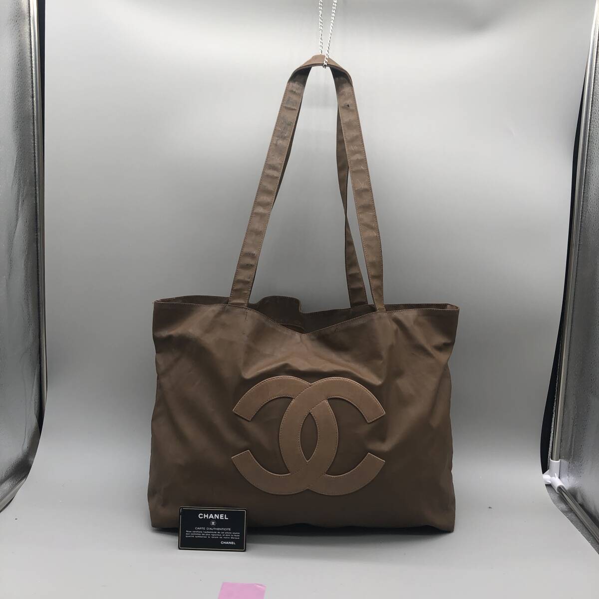 【ヴィンテージ】CHANELシャネル ラムスキン デカココ トートバッグブラウン 売り切り』シャネル CHANEL トートバッグ ポーチ付き ブラウン
