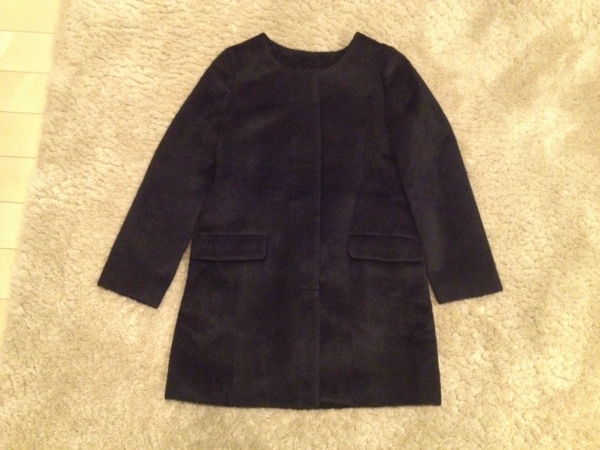 イエナスローブノーカラーコートIENA黒ブラックサイズ36