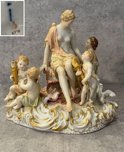 KPM ベルリン アンティーク プレート 金彩花柄 薔薇 ベルリン王立磁器