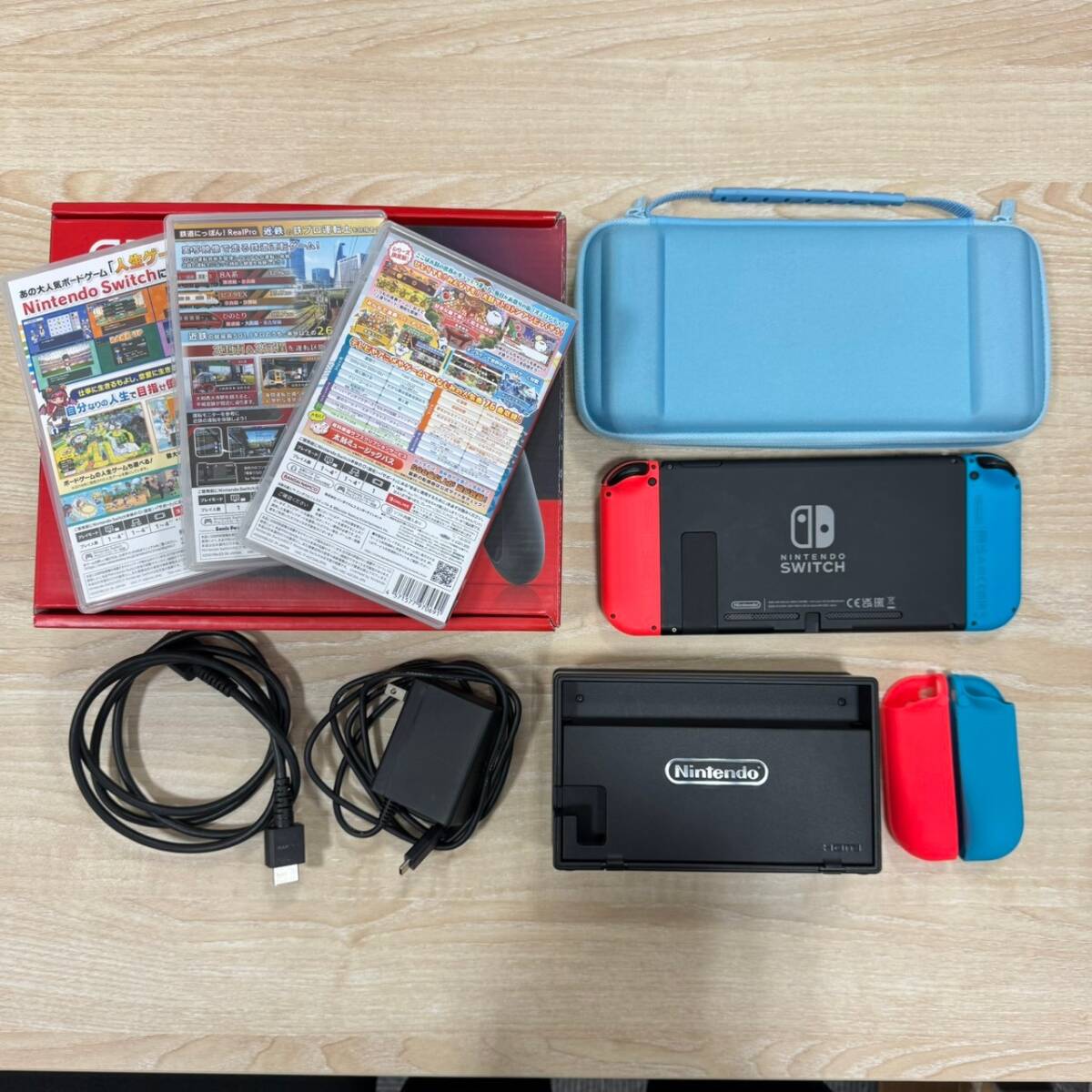 初期化済】 中古品 任天堂 NINTENDO switch本体 HAC-001 ソフト3本付