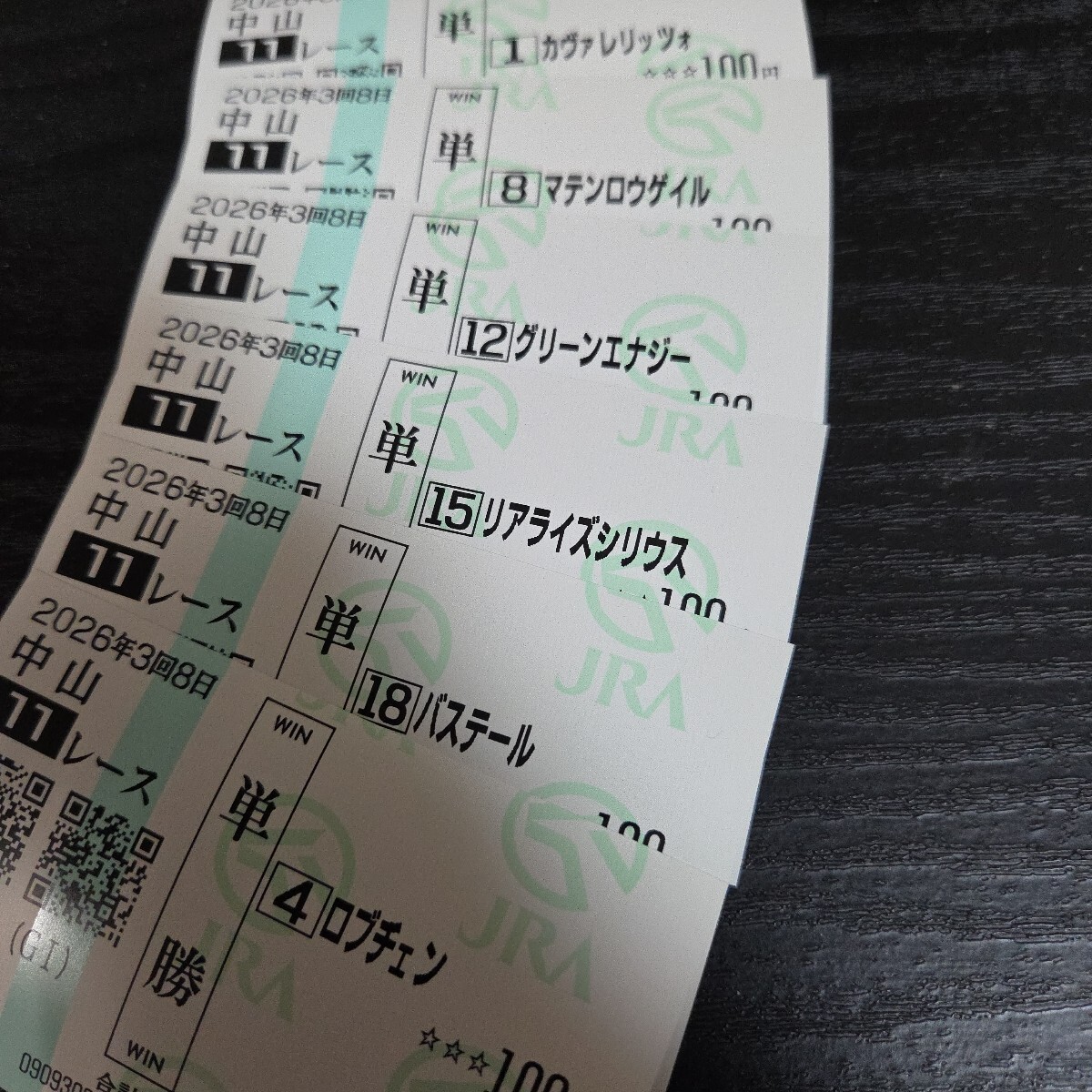 ロブチェン 皐月賞 現地的中単勝馬券☆他5頭(終了したレースの馬券