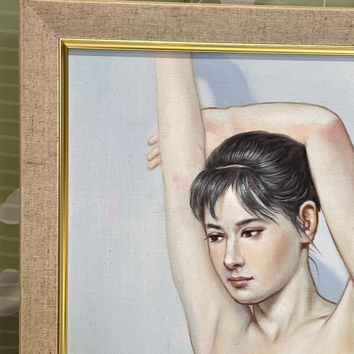 油彩画 真作 高塚省吾 人物画 裸婦像 額装(人物画)｜売買された