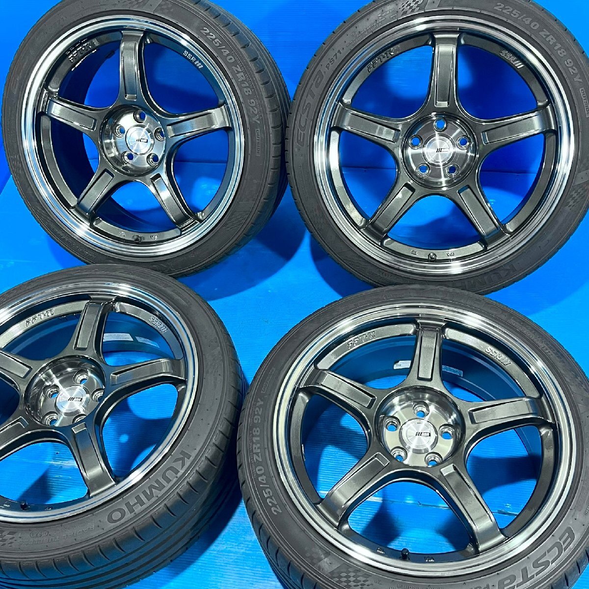 極上美品 18インチ SSR GTX03 8.5J+45 5H100 KUMHO PS71 225/40R18 23
