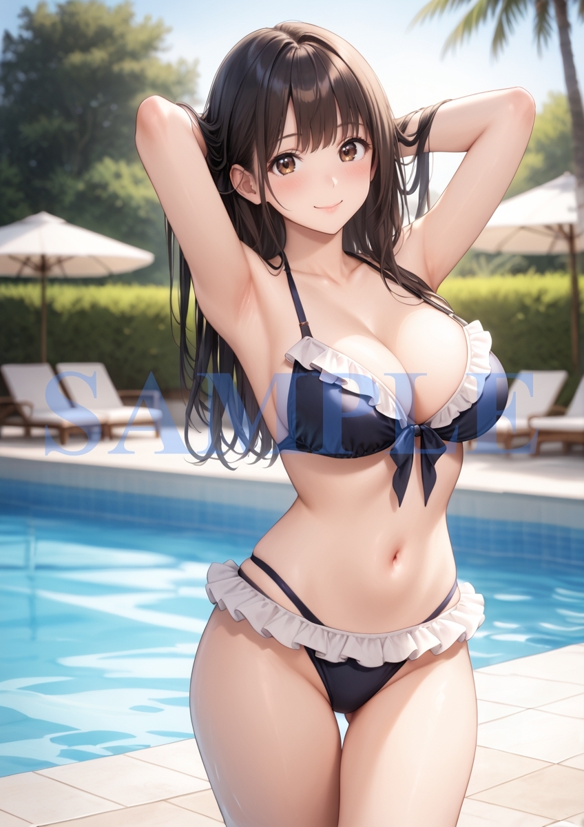 L498 オリジナル A4 ポスター イラスト アート アニメ AI 美女