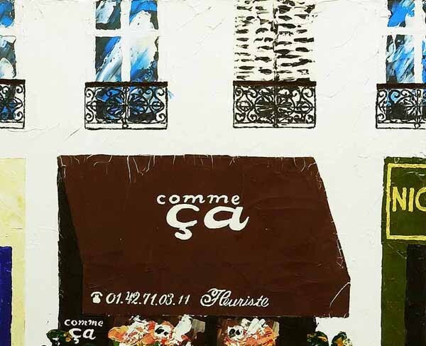 真作＊Bunkamura Gallery取扱 笹尾光彦 肉筆原画「A Florists in Paris