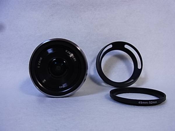 *新品同様.単焦点E16mmF2.8.【 SEL16F28 】ライカ風フード付き_3
