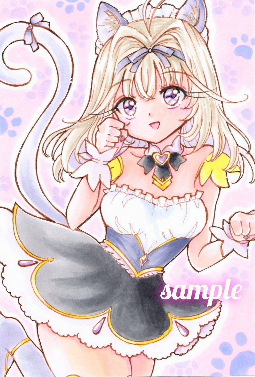同人手描きイラスト 森亜るるか 【ネコ耳メイド】 名探偵プリキュア