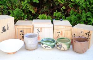 岡本欣三 若松絵茶盌 共箱共布 抹茶碗 抹茶茶碗 茶道具 茶器 食器 工芸品 天神窯 岡本欣三の値段と価格推移は？｜3件の売買データから天神窯
