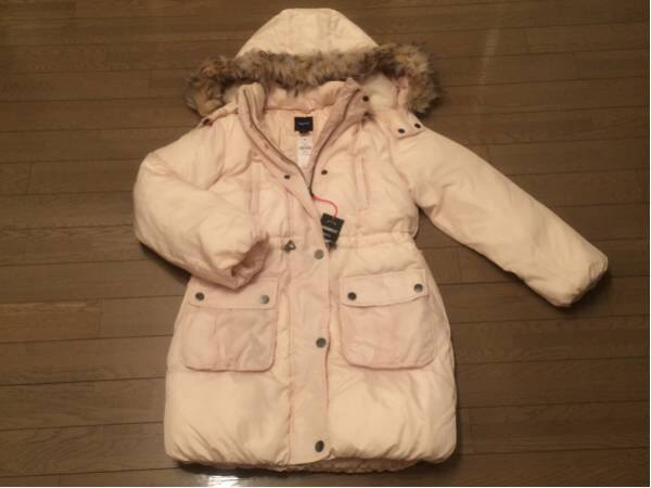 即決 送込新品 GAPギャップ ダウン風コート140㎝クリーム色