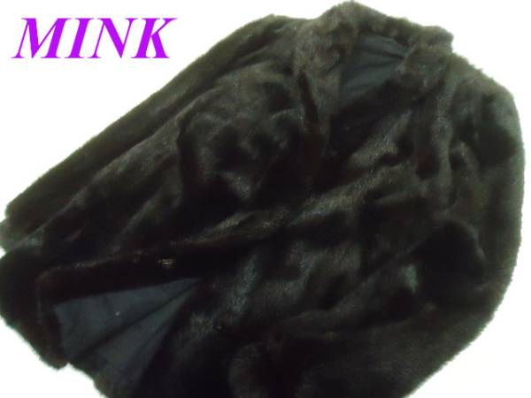 11Y-7◆定価80万円！逆毛！レディース ブラックミンク毛皮コート