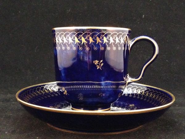 訳あり】セーブル SEVRES 金彩 ブルー カップ＆ソーサー セーブル