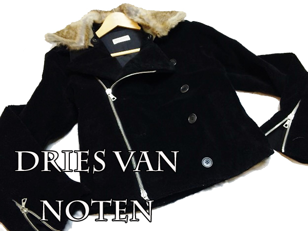 メンズ/ドリスヴァンノッテン/ラビット付ライダースジャケット