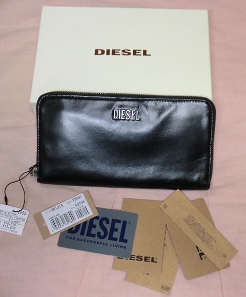 ラウンドファスナー長財布 ディーゼル DIESEL （ブラック） （ブラック
