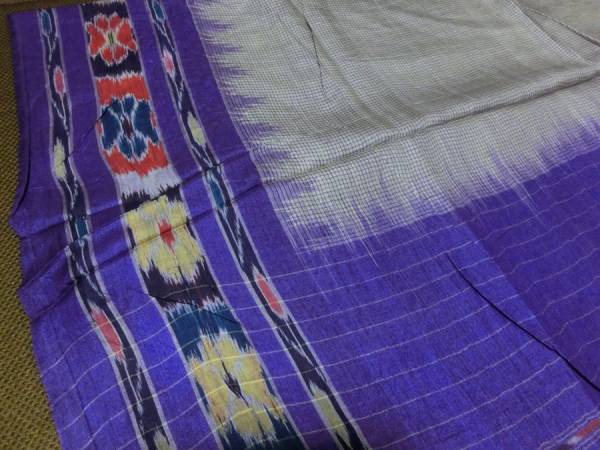 インド　絹サリーにかすり柄　1930年代