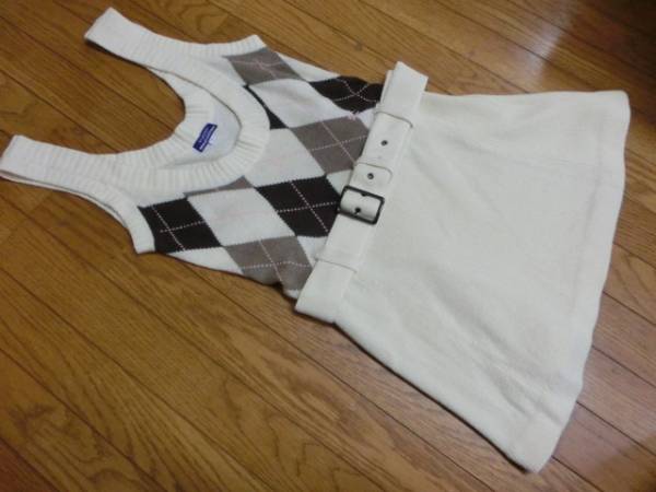 新品同様★バーバリーBURBERRY★アーガイル ニット ワンピース★