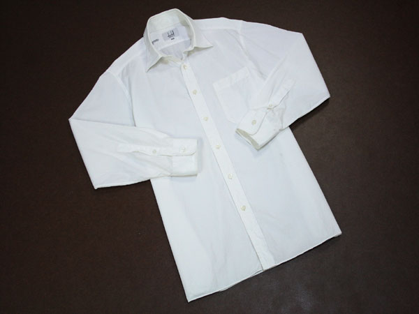 A38★日本製!dunhiiダンヒル ドレスシャツL程/白