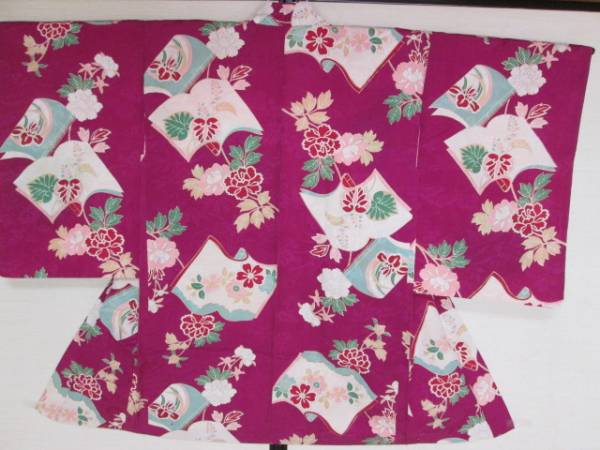 アンティーク　長丈羽織　モダン　和本に牡丹古典花模様