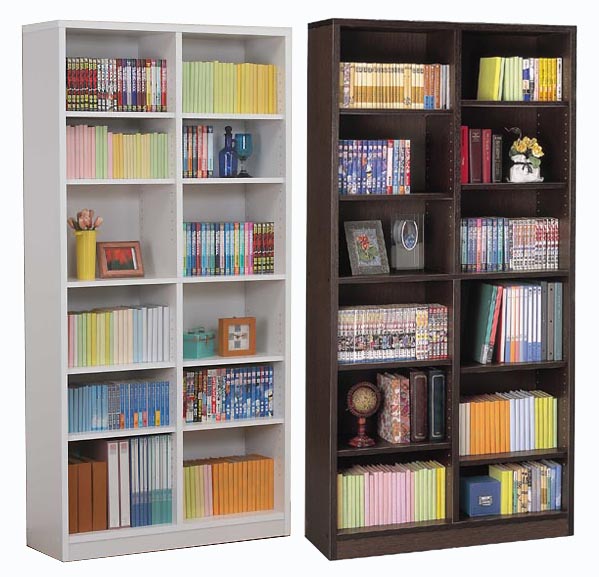 必見！【選べる2色】ブラウンとホワイトの書斎本棚90-180cm_oh