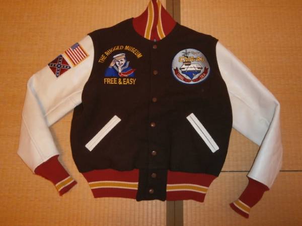 FREE＆EASY　ウエアハウス袖レザースタジャン