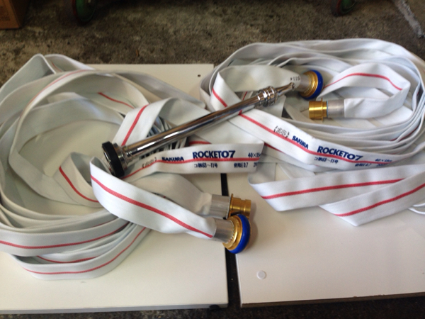 ☆⑧消防ホース サクラホース40×15×2 ノズル1