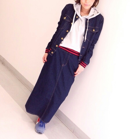 One washリブマキシスカートrodeo