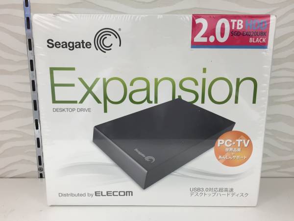 エレコム・外付ハードディスク SGD-EX020UBK ブラック 未使用