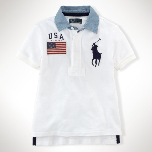★ラルフローレン ビッグポニーＵＳＡポロシャツ L(160)★白