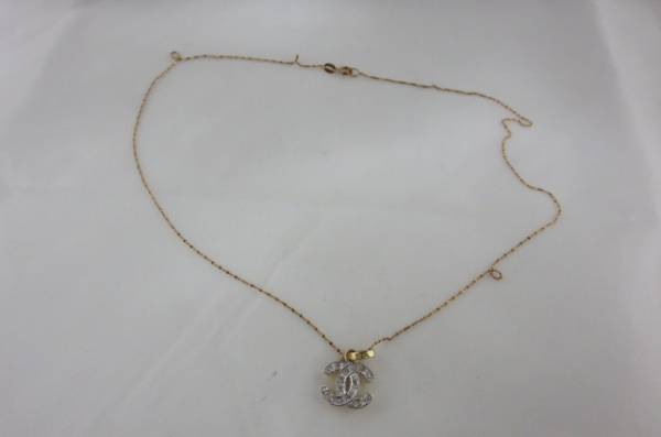 シャネル ネックレス K18 ダイヤ0.12C 重さ約2.4g 中古2福54