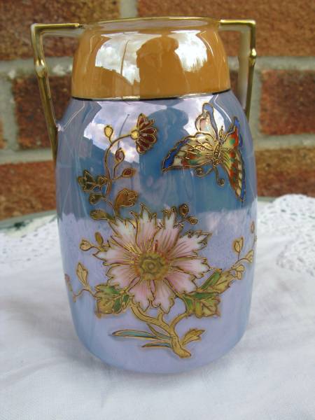 英国オールドノリタケ　ラスターミニベース/花瓶　アールデコ②