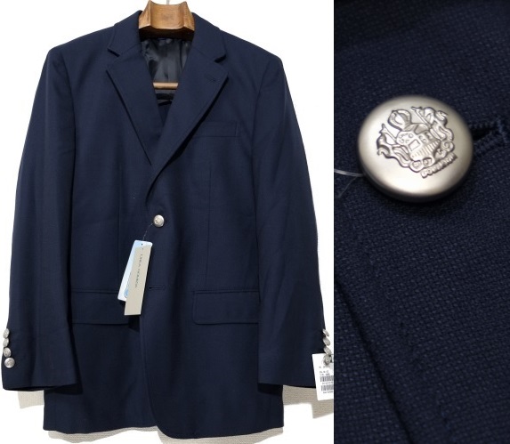新品*LINEA DOMIZIAレナウン*銀釦*春夏*紺ブレザージャケットBB4