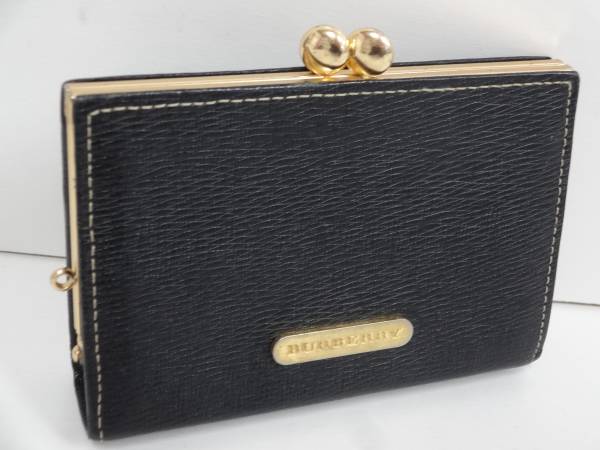150F439/BURBERRY がま口財布 バーバリー チェック柄 ウォレット