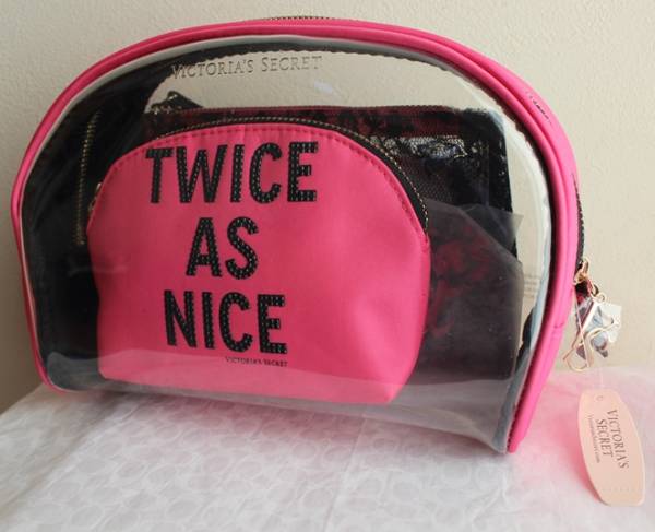 新品即決ヴィクトリアシークレット♪ポーチ3点ピンクPINK レース
