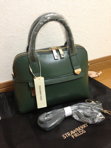 新品☆ストロベリーフィールズ ショルダー付きバッグ＊グリーン