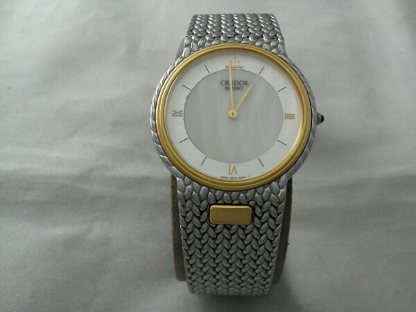 セイコー クレドール 5A74ー0240 ベゼル18KT メンズモデル 