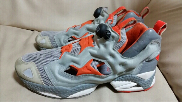 リーボック ポンプフューリー灰橙27cmUS9AIR MAX/PUMP FURY/RIFT