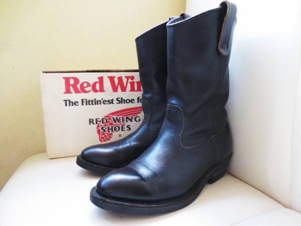 ★美品！レッドウイング8155ペコス黒94年プリント羽タグ茶芯！