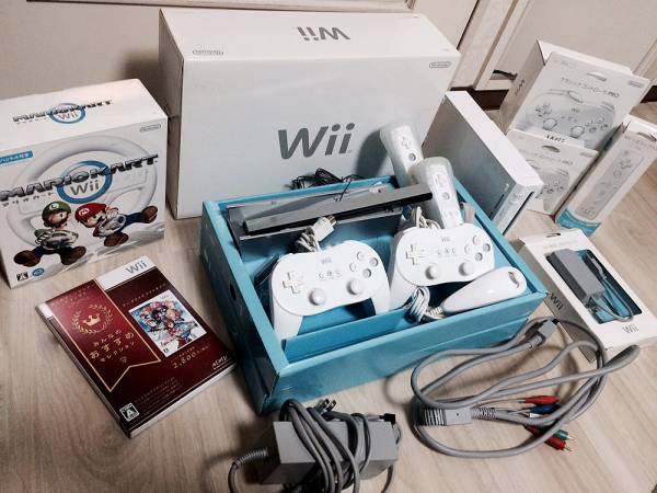 Nintendo Wii 本体 リモコン ヌンチャク セット ソフト6点 中古 動作品